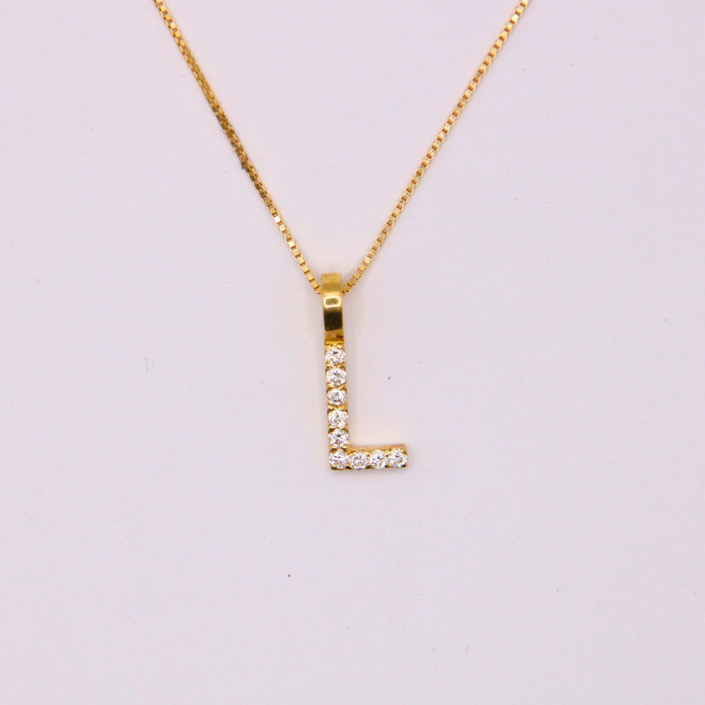Ciondolo Iniziale Z In Oro Giallo 10kt Con Diamanti | 0,56 Ct | Gioiello JFL Diamonds