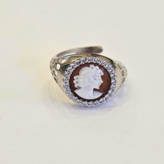 Anello Cammeo Donna in Argento – Cameo italiano Profilo