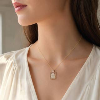 Cameo Angel Pendant 13 × 16 mm in Gilded 925 Silver with 3 Zircons
