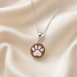 Ciondolo Cammeo Zampa di Cane 14 mm in Argento 925 con Zirconi