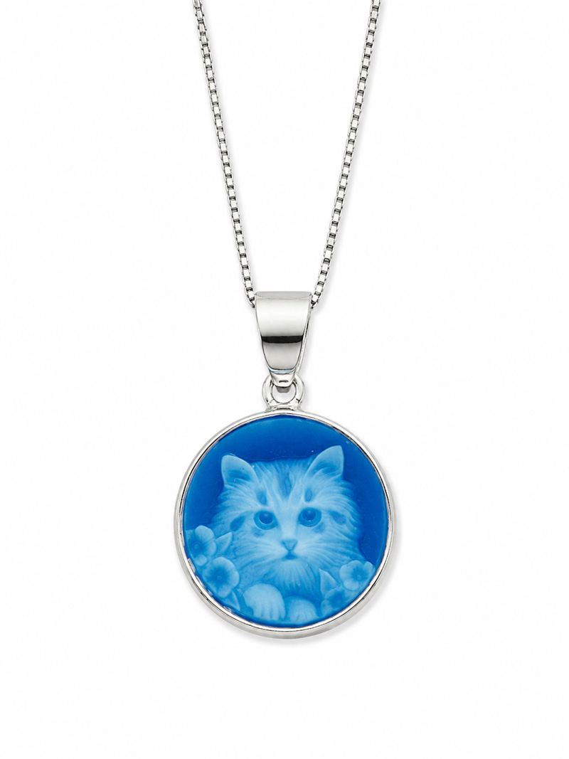 Ciondolo Cammeo Gatto - Argento 925