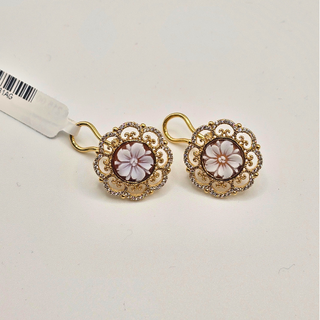 Orecchini Cammeo Fiore in Argento – Orecchini con cameo italiano e zirconi