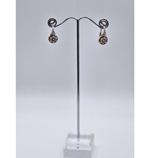 Boucles d'oreilles camée Soleil Lune en argent 925 et zircons