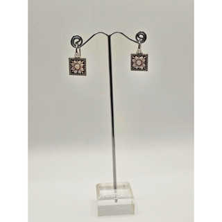 Boucles d'oreilles camée Soleil Lune en argent 925 et zircons