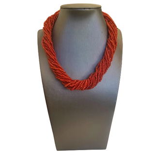 Collana Torchon di Corallo Rosso Vero - Girocollo corallo rosso originale