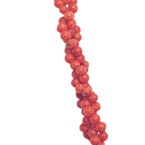 Natural Red Coral Necklace - Real Mediterranean coral choker