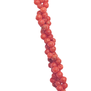 Natural Red Coral Necklace - Real Mediterranean coral choker