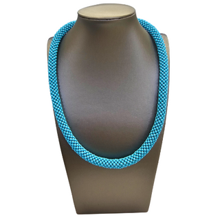 Collier en pâte de turquoise - Tour de cou certifié véritable turquoise et argent