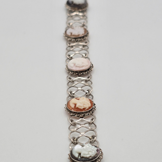 Initial Letter Cameo Bracelet in Silver - Italian Cameo