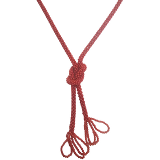 Collier Corail Tissé - Tour de cou corail rouge original