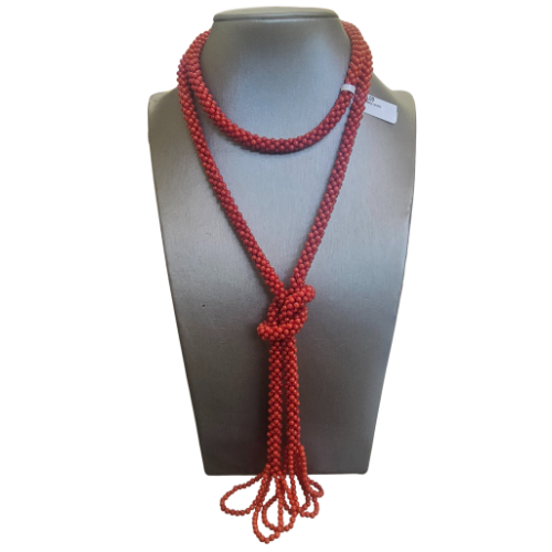 Woven Coral Necklace - Original red coral choker