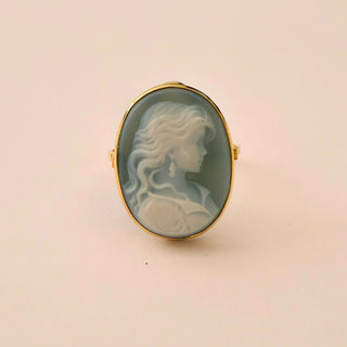 anello cammeo agata oro 18kt