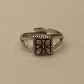 Anello Cammeo Fiore in Argento 925 Rodiato