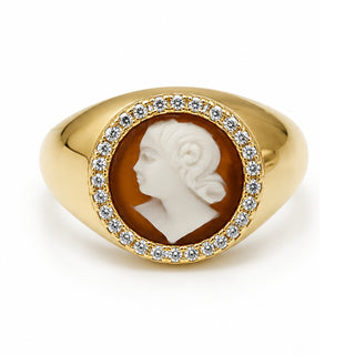 Silver Cameo Ring – Handcrafted Woman Profile, Adjustable Size