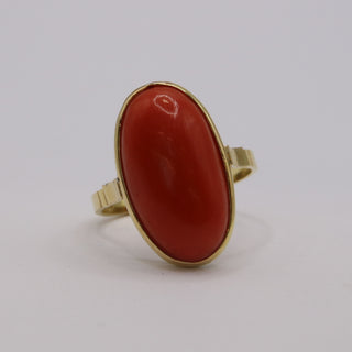 Anello Corallo Rosso Mediterraneo in Oro