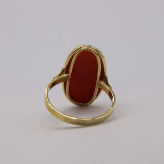 Anello Corallo Rosso Mediterraneo in Oro