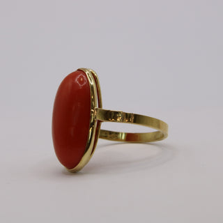 Anello Corallo Rosso Mediterraneo in Oro