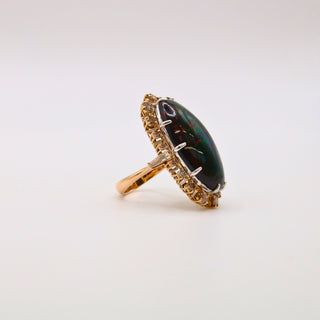 Anello Opale Diamanti Oro Rosa 18kt