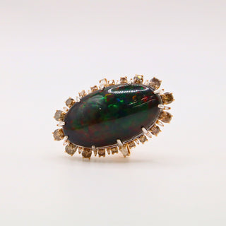 Anello Opale Diamanti Oro Rosa 18kt