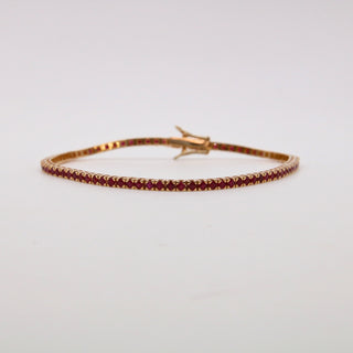 Bracciale Tennis Rubini e Oro Rosa 18kt