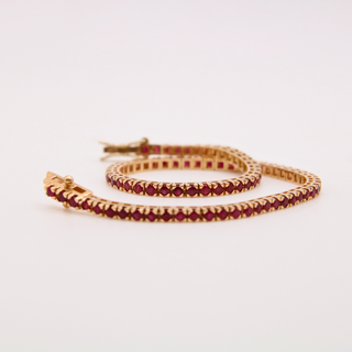 Bracciale Tennis Rubini e Oro Rosa 18kt
