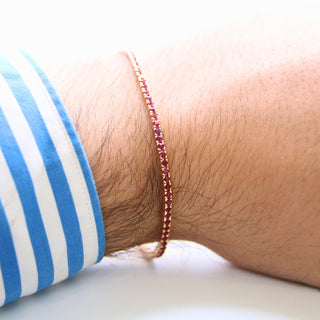 Bracciale Tennis Rubini e Oro Rosa 18kt