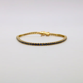 Bracciale Tennis Zaffiri Blu e Oro Giallo 18kt