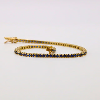 Bracciale Tennis Zaffiri Blu e Oro Giallo 18kt