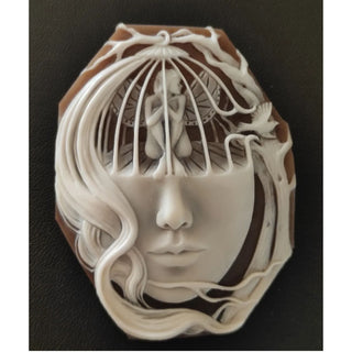 Cammeo Artigianale Unico Conchiglia Fatto a Mano