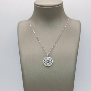 Ciondolo Cammeo Fiore Argento 12mm Conchiglia Sardonica