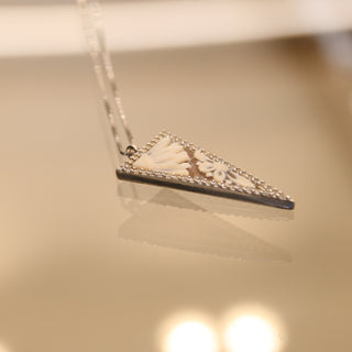 Ciondolo Cammeo Argento Fiore Triangolo