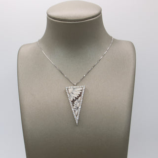 Ciondolo Cammeo Argento Fiore Triangolo