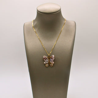 Ciondolo Cammeo Farfalla Argento Dorato