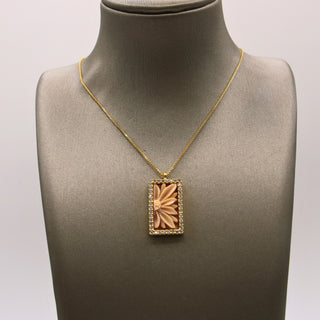 Ciondolo Cammeo Fiore Rettangolare