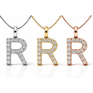 Pendentif lettre élégant : R