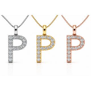 Pendentif lettre élégant : P