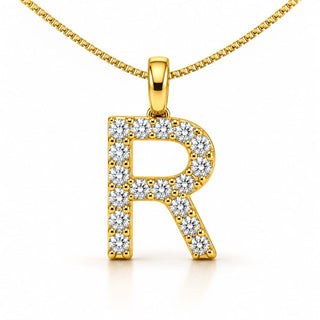 Pendentif lettre élégant : R