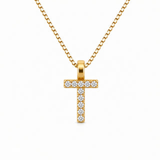 Pendentif lettre élégant : T