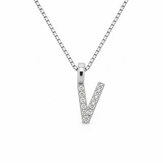 Pendentif lettre élégant : V