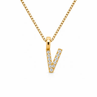 Pendentif lettre élégant : V