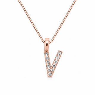 Pendentif lettre élégant : V