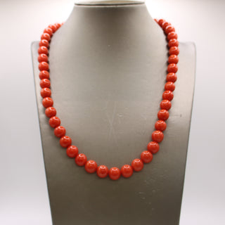 Collana corallo rosso sfere 10mm