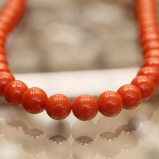 Collana corallo rosso sfere 10mm