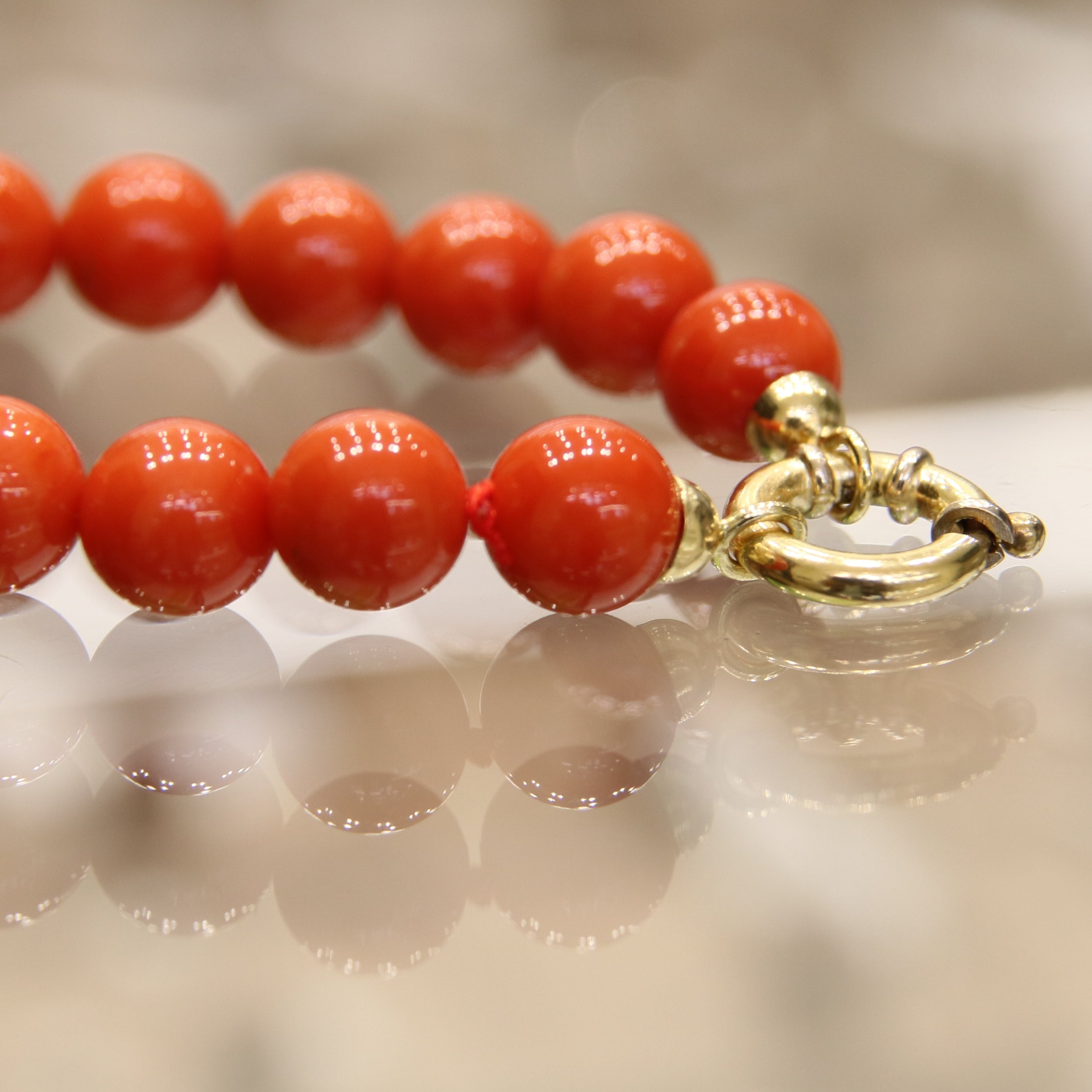 Set Gioielli Con Corallo Rosso Mediterraneo E Oro 18kt - Sfere Da 2,75 A 6,5 Mm, Linea Classic Antonino De Simone