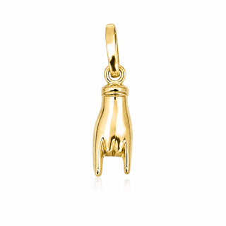 18kt gold good luck charm horn hand pendant