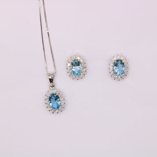 Orecchini Acquamarina Oro Bianco Diamanti