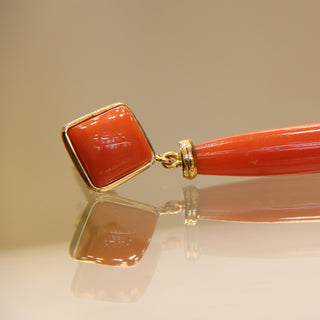 Orecchini Corallo Rosso Originale Oro Giallo 18kt