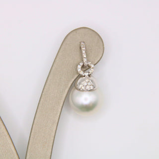 Orecchini Perle Diamanti Oro Bianco 18kt