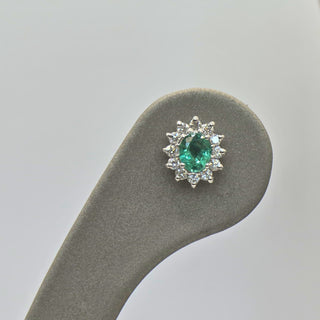 Orecchini Smeraldo Diamanti Oro Bianco