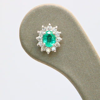 Orecchini Smeraldo Diamanti Oro Bianco
